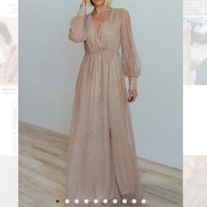 BalticBorn Abigail Champagne Sparkle Maxi Dress